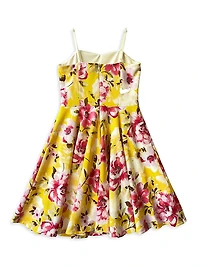 Girl's Fit-And-Flare Stretch-Knit Dress