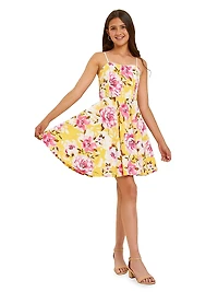 Girl's Fit-And-Flare Stretch-Knit Dress