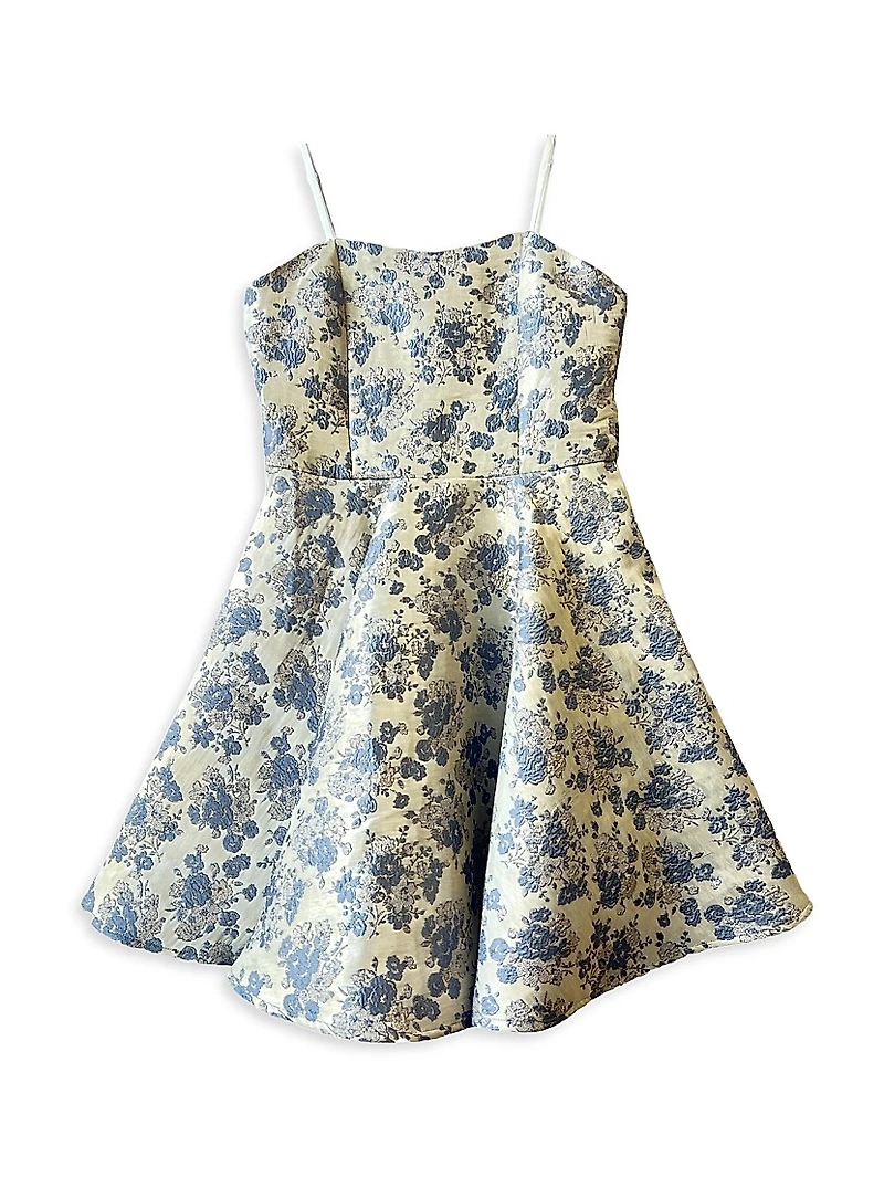 Girl's Fit-And-Flare Jacquard Dress