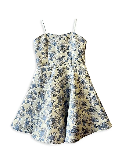 Girl's Fit-And-Flare Jacquard Dress
