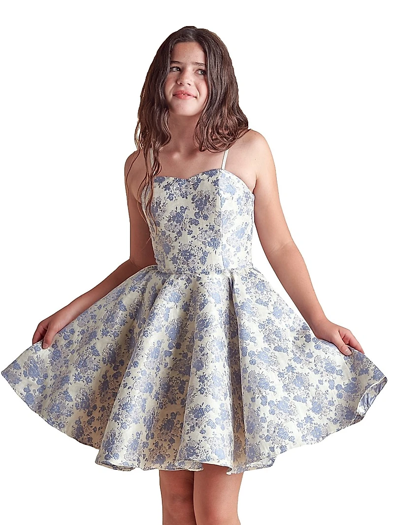 Girl's Fit-And-Flare Jacquard Dress
