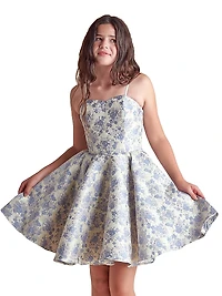 Girl's Fit-And-Flare Jacquard Dress