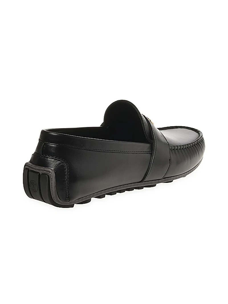 Logo-Accented Leather Driving Loafers