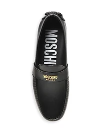 Logo-Accented Leather Driving Loafers