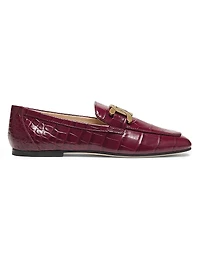 Kate Croc-Embossed Loafers
