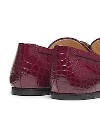 Kate Croc-Embossed Loafers