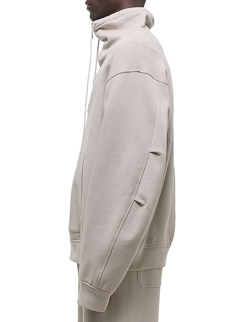 Funnel Neck Half-Zip Sweatshirt Pullover