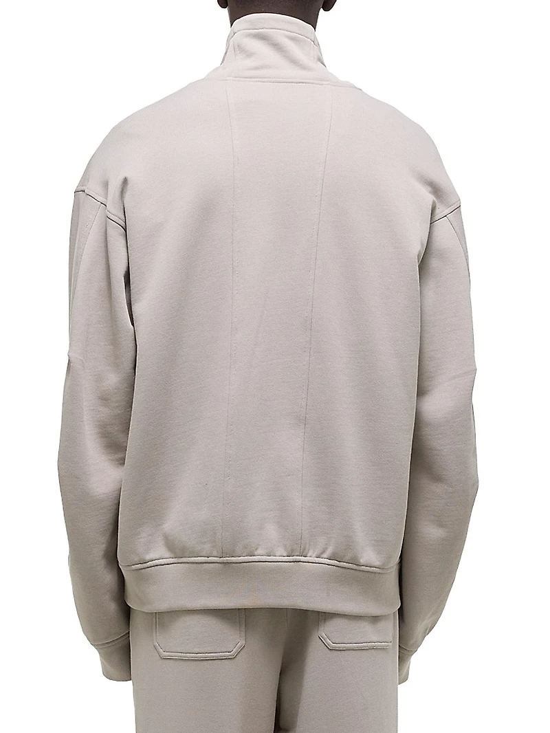 Funnel Neck Half-Zip Sweatshirt Pullover