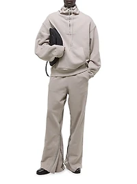 Funnel Neck Half-Zip Sweatshirt Pullover