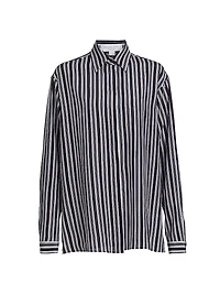 Striped Silk Boyfriend Shirt