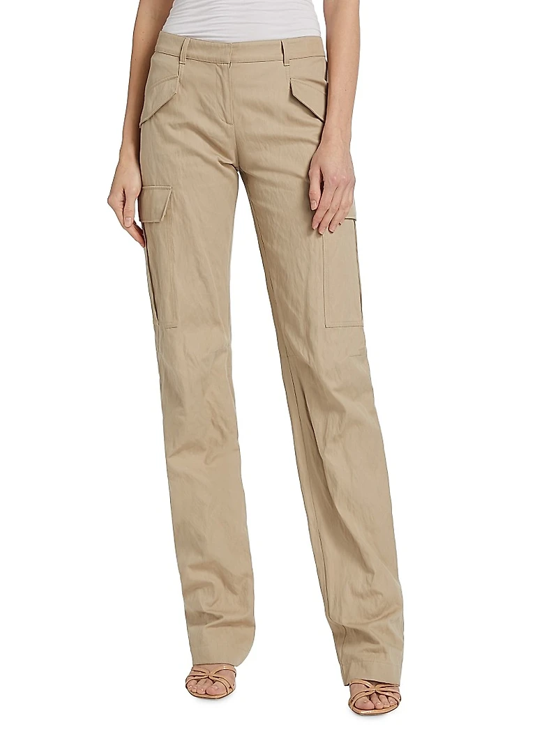 Cotton-Blend Slim-Fit Cargo Trousers
