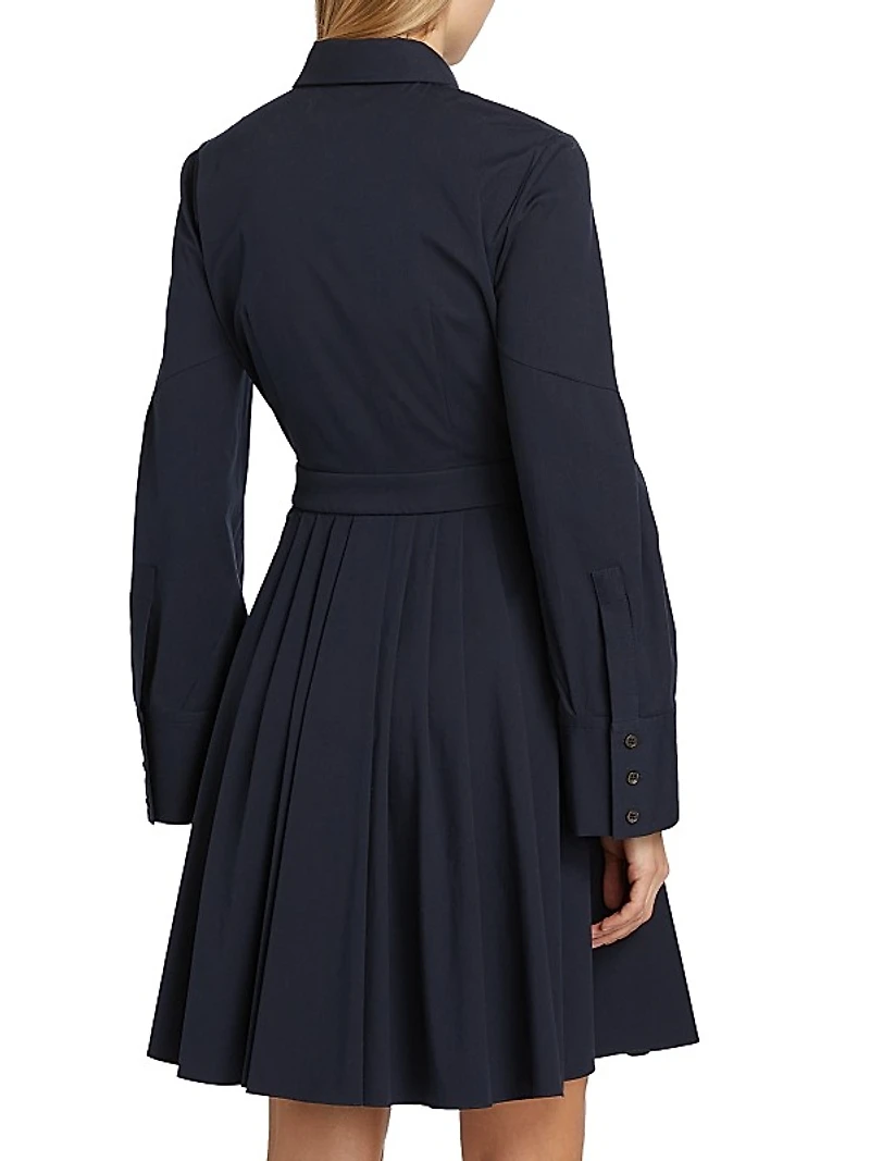 Cotton Pleated Shirtdress