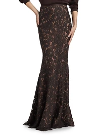 Lace Fishtail Maxi Skirt