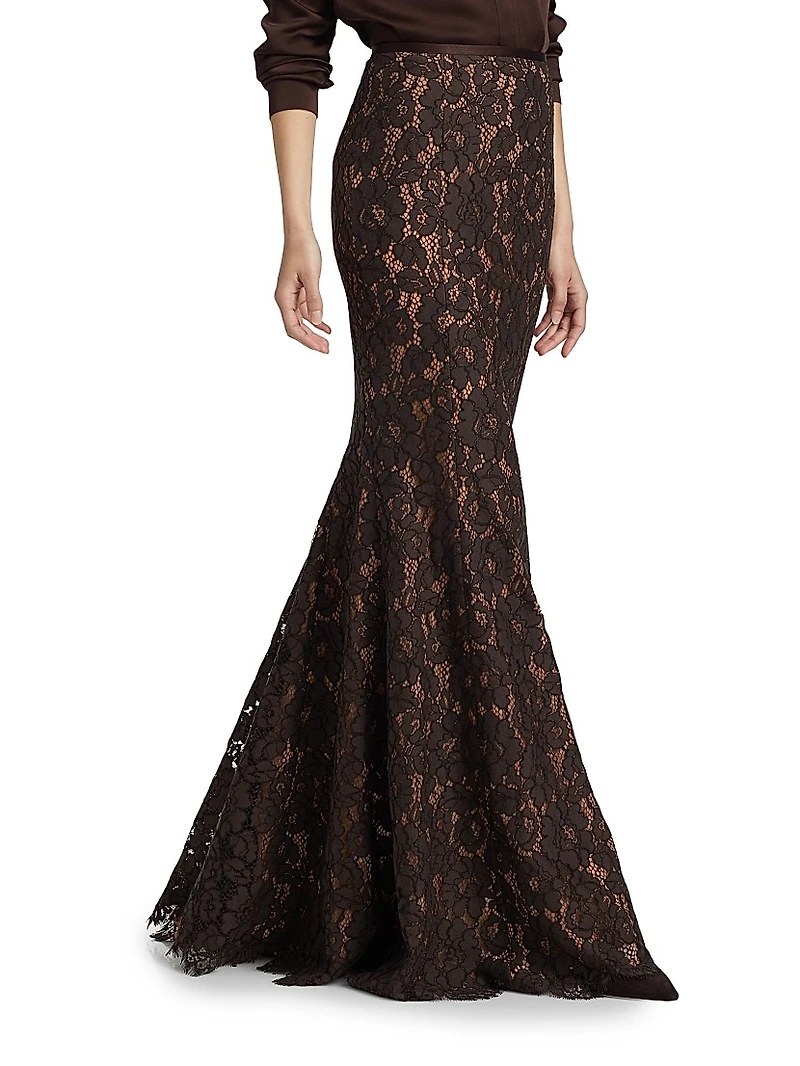 Lace Fishtail Maxi Skirt