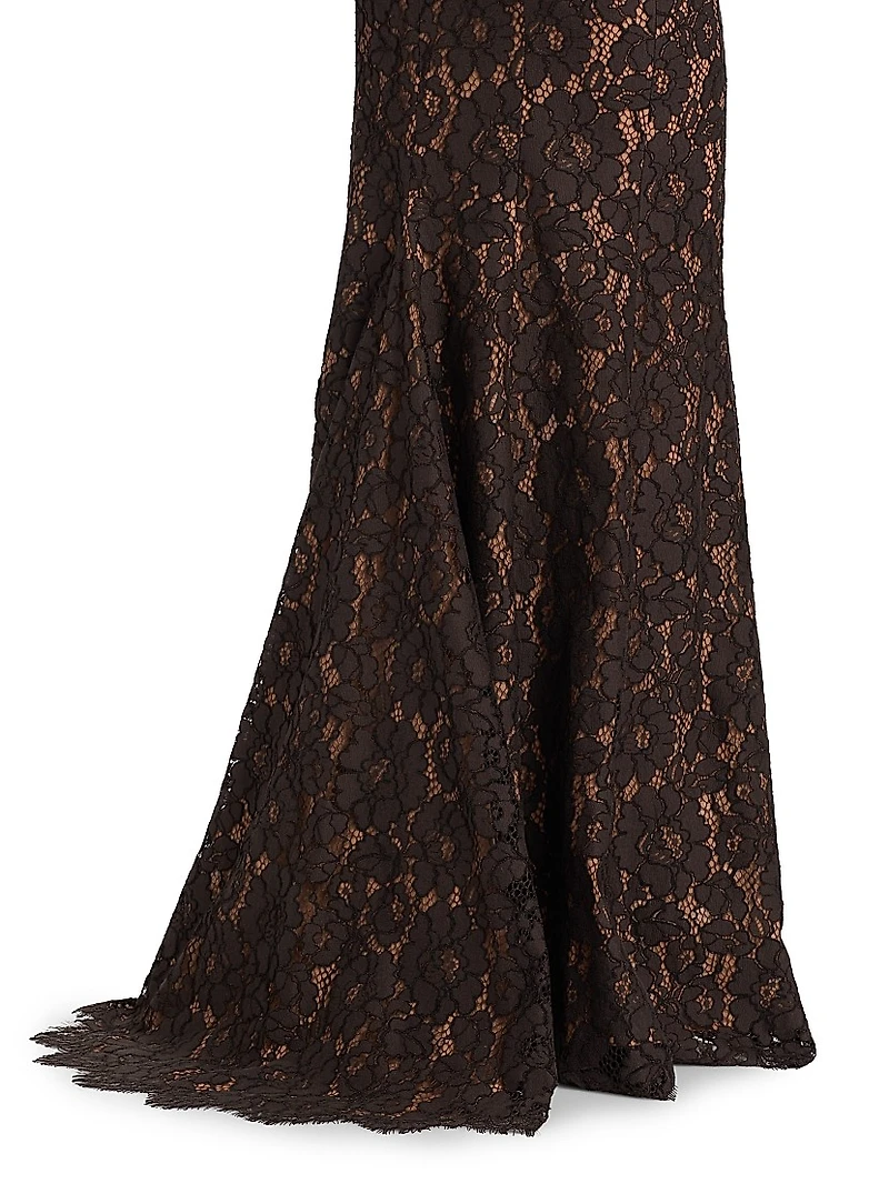 Lace Fishtail Maxi Skirt