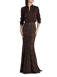 Lace Fishtail Maxi Skirt