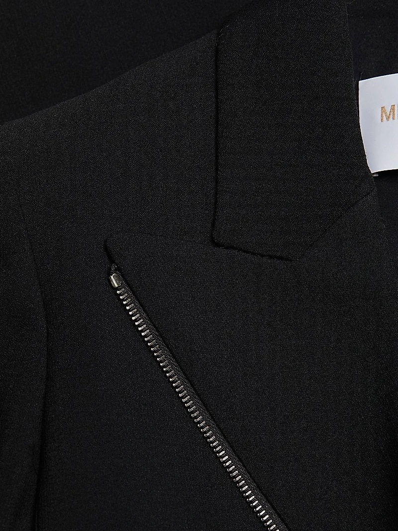 Wool-Blend Asymmetric Zip Jacket