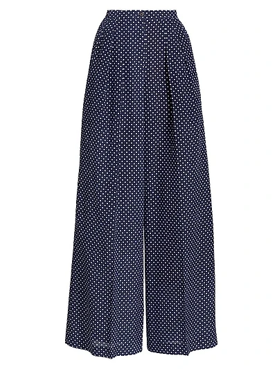 Polka Dot Silk Palazzo Pants