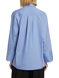 Pinstriped Cotton-Blend Oversized Shirt