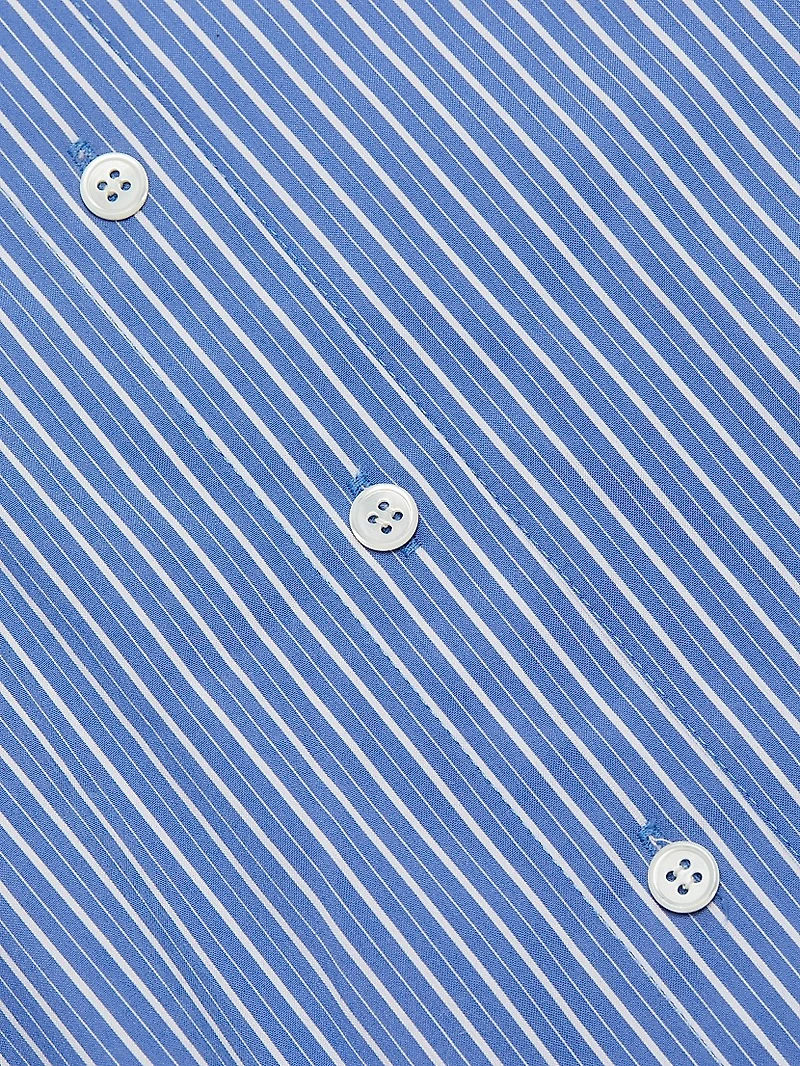 Pinstriped Cotton-Blend Oversized Shirt