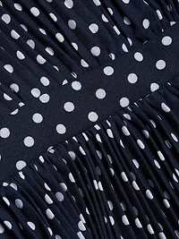 Polka-Dot Pleated Minidress