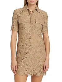 Eyelash Lace Shift Minidress