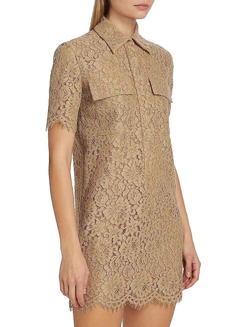Eyelash Lace Shift Minidress