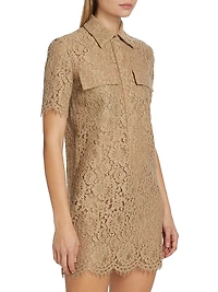 Eyelash Lace Shift Minidress