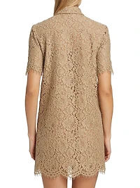 Eyelash Lace Shift Minidress
