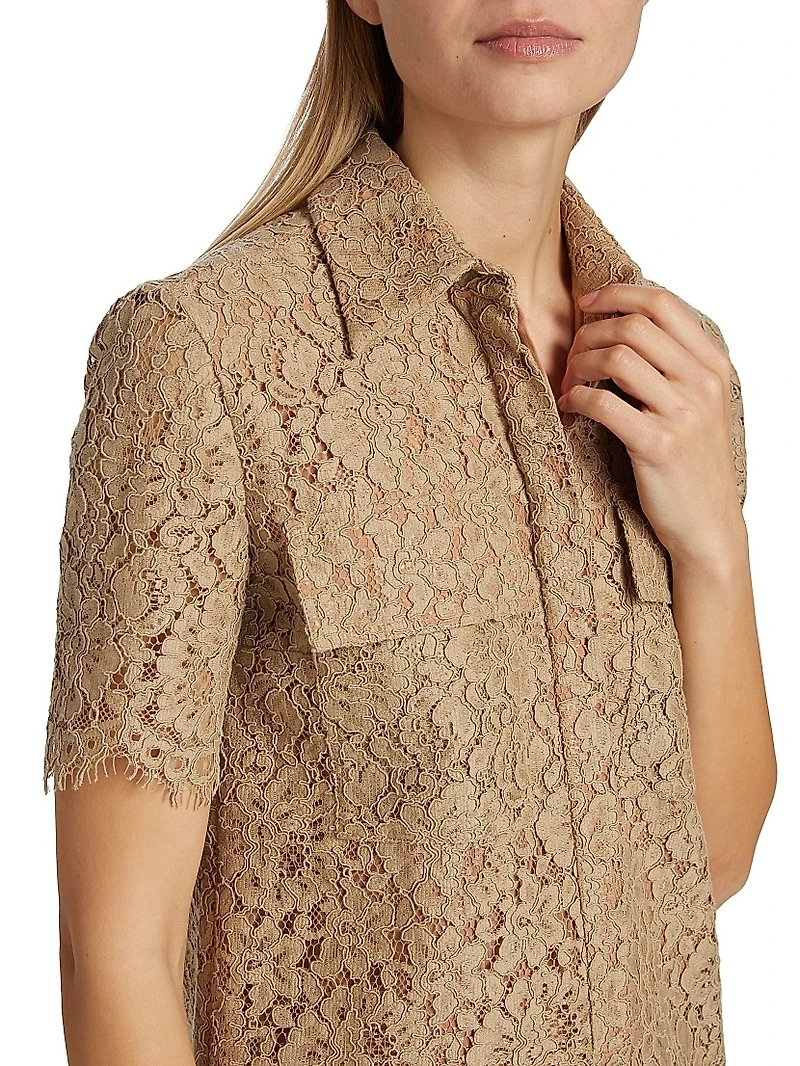 Eyelash Lace Shift Minidress