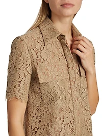 Eyelash Lace Shift Minidress