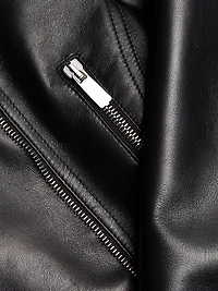 Leather Belted Moto Jacket