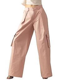 High-Rise Wide-Leg Cargo Pants