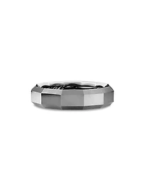 Faceted Band Ring Grey Titanium