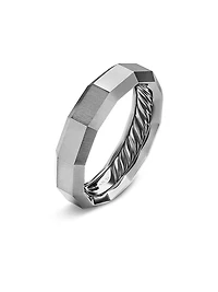 Faceted Band Ring Grey Titanium