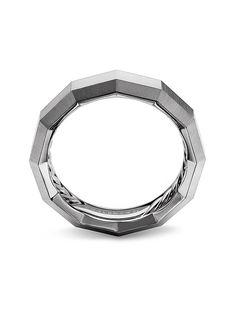Faceted Band Ring Grey Titanium