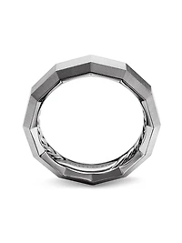 Faceted Band Ring Grey Titanium