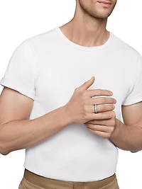 Faceted Band Ring Grey Titanium
