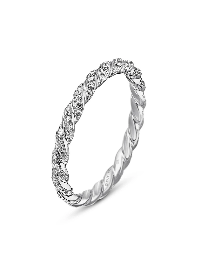 Pavé Petite Band Ring 18K White Gold