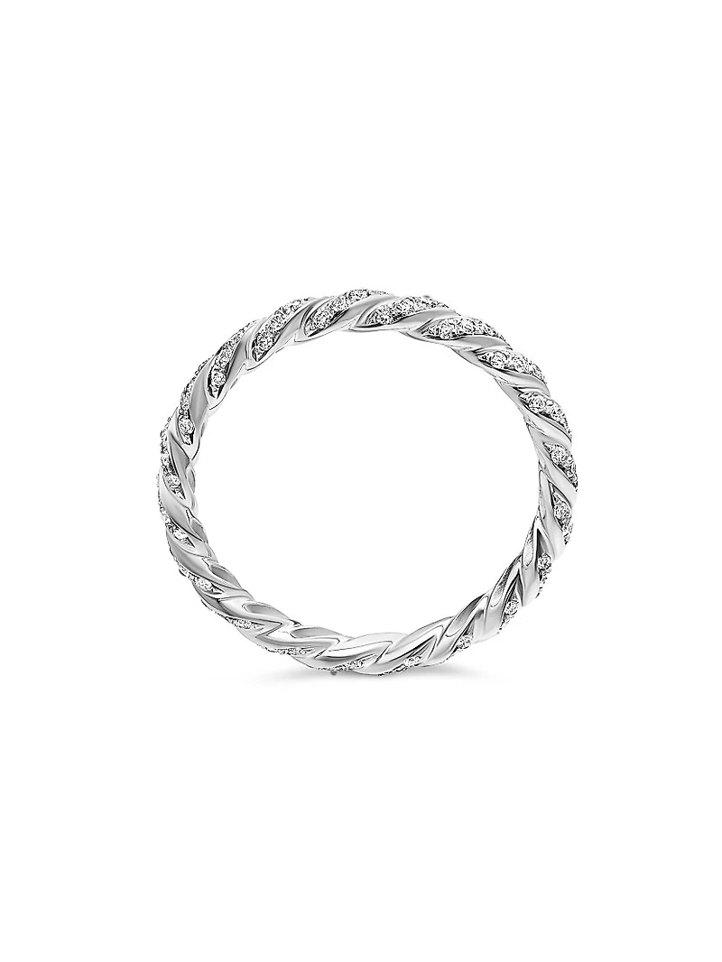 Pavé Petite Band Ring 18K White Gold
