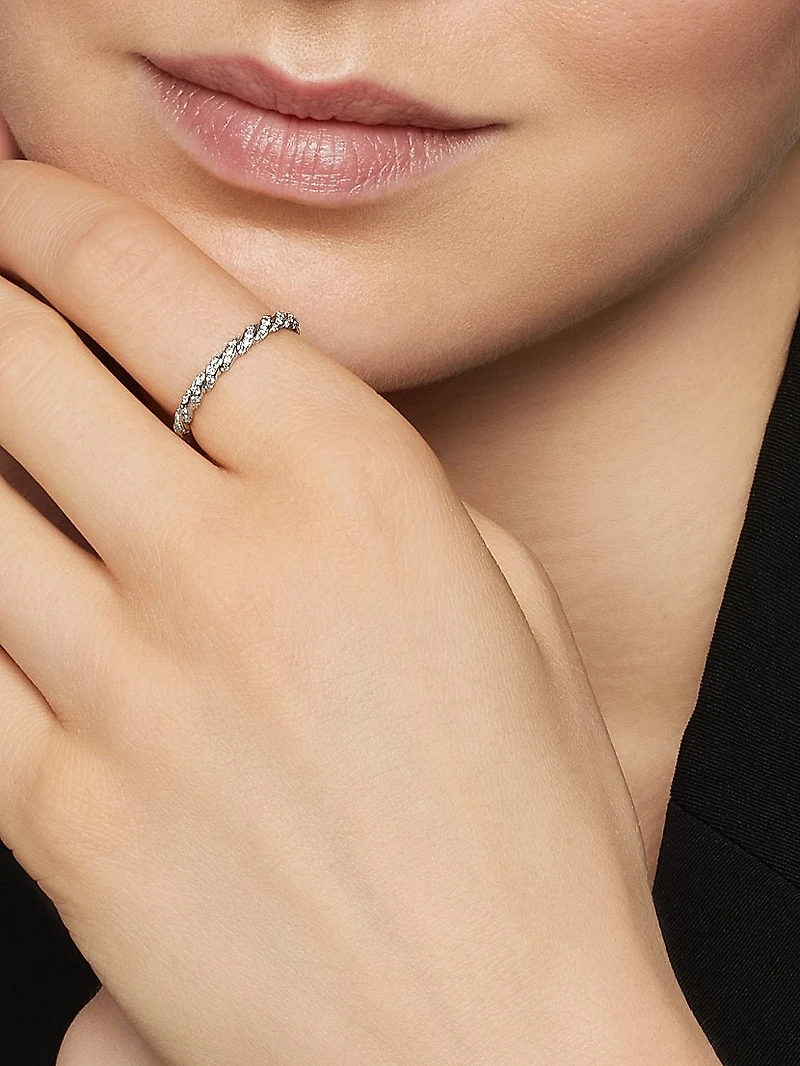 Pavé Petite Band Ring 18K White Gold