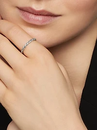 Pavé Petite Band Ring 18K White Gold