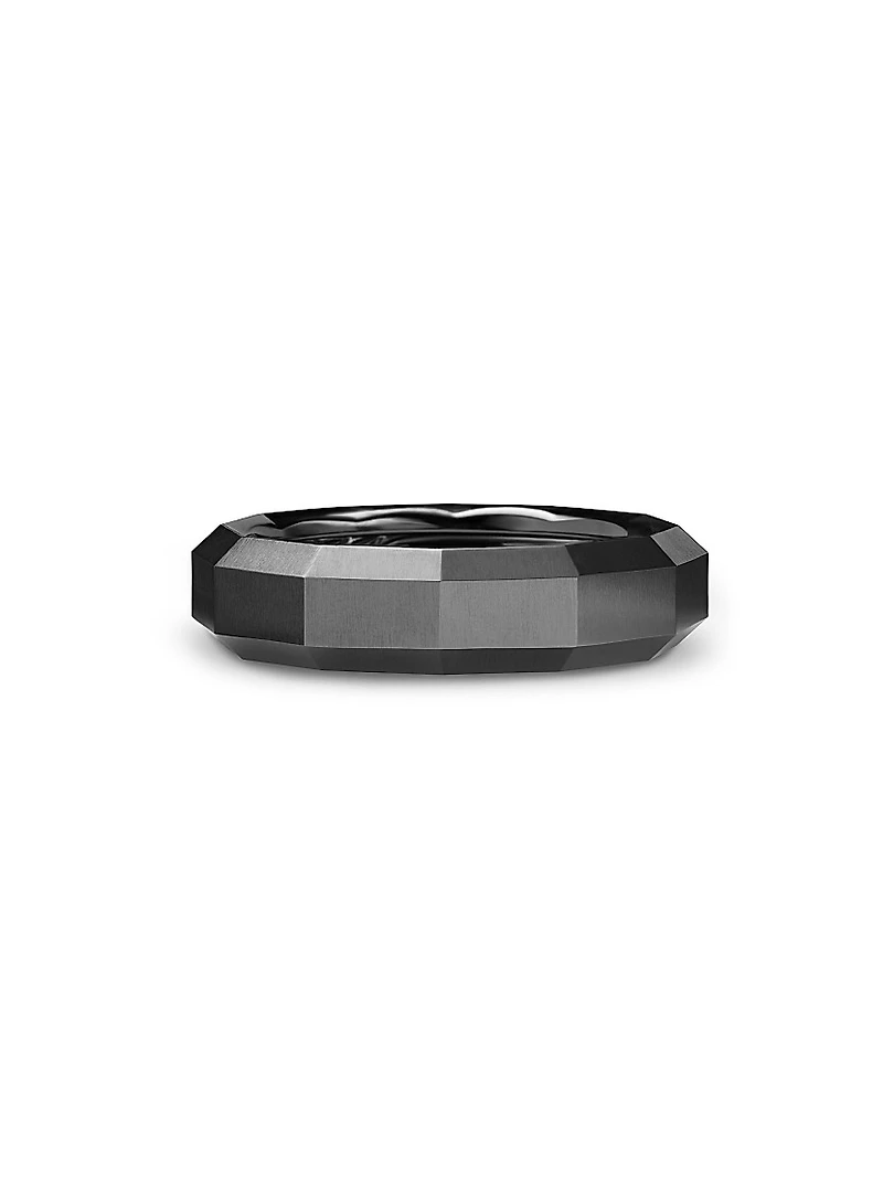 Faceted Band Ring Black Titanium