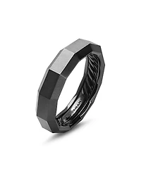 Faceted Band Ring Black Titanium