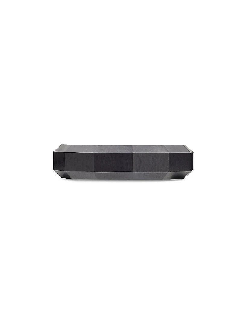 Faceted Band Ring Black Titanium
