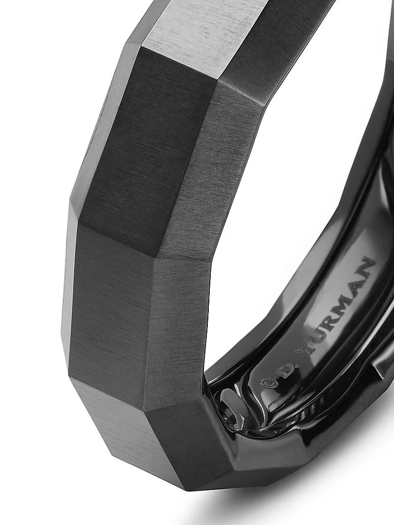 Faceted Band Ring Black Titanium