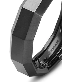 Faceted Band Ring Black Titanium