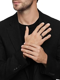 Faceted Band Ring Black Titanium