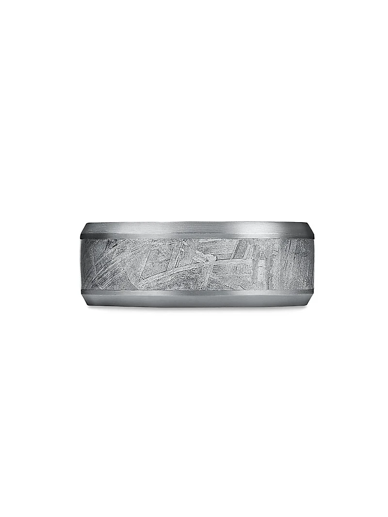 Beveled Band Ring Grey Titanium