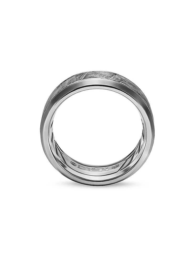 Beveled Band Ring Grey Titanium